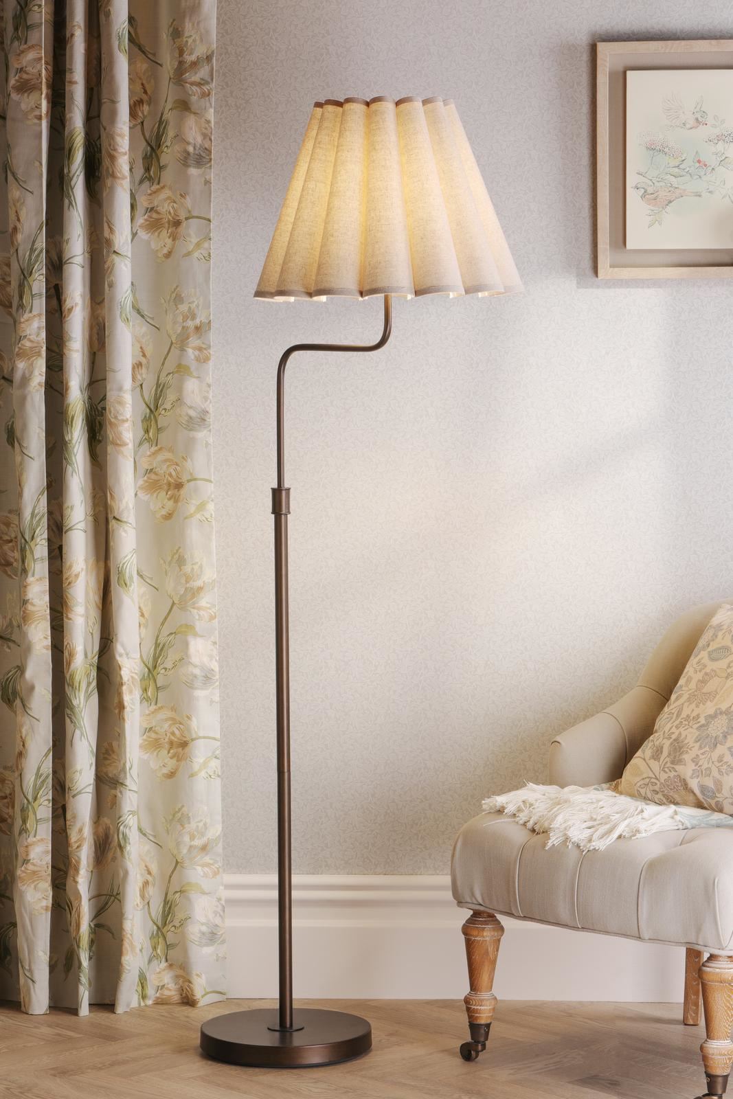 Laura Ashley Holwell Floor Lamp Antique Bronze With Shade LA3756645-Q