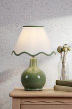 Laura Ashley Bramhope Table Lamp Green Ceramic With Shade LA3756668-Q
