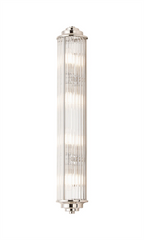 Pillar 4 Light Bathroom Wall Light In Polished Nickel And Clear Glass Rods IP44 G9