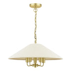 Laura Ashley Harland 5 Light Pendant Matt Antique Brass With Shade LA3756723-Q