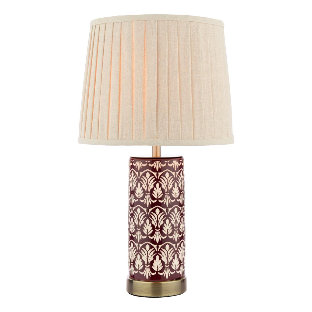 Laura Ashley Medlock Table Lamp Purple Ceramic and Antique Brass With Shade LA3756732-Q