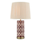 Laura Ashley Medlock Table Lamp Purple Ceramic and Antique Brass With Shade LA3756732-Q
