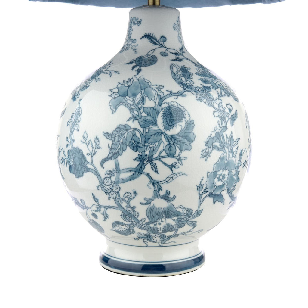 Laura Ashley Maltby Table Lamp Blue Ceramic and Antique Brass With Shade LA3756738-Q