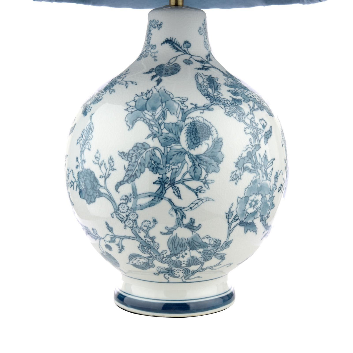 Laura Ashley Maltby Table Lamp Blue Ceramic and Antique Brass With Shade LA3756738-Q