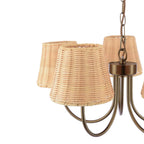 Laura Ashley Hasfield 5 Light Pendant Satin Bronze With Shade LA3756747-Q