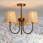Laura Ashley Hasfield 3 Light Semi-Flush Satin Bronze With Shade LA3756746-Q