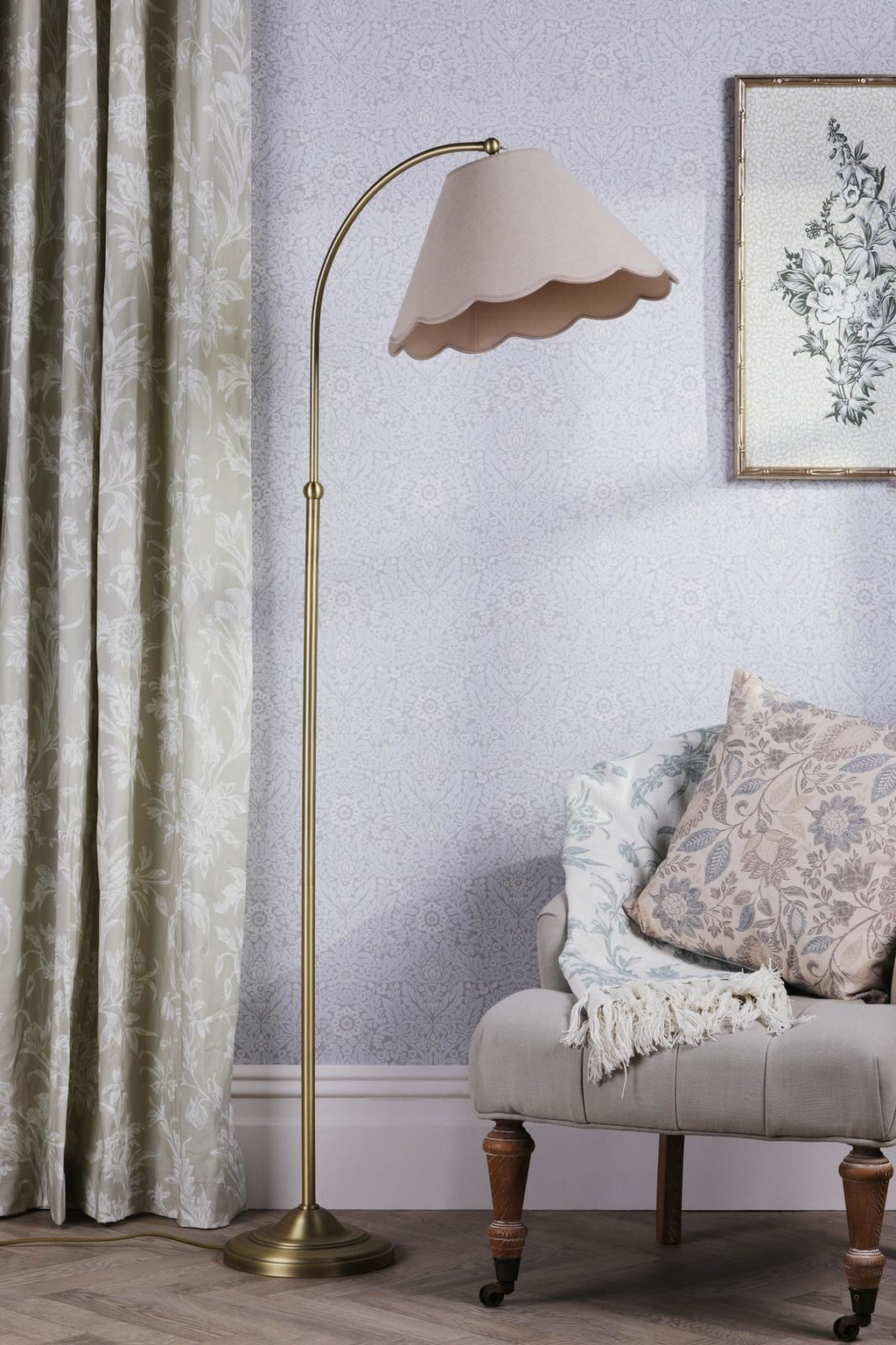Laura Ashley Cordwell Floor Lamp Matt Antique Brass With Shade LA3756743-Q