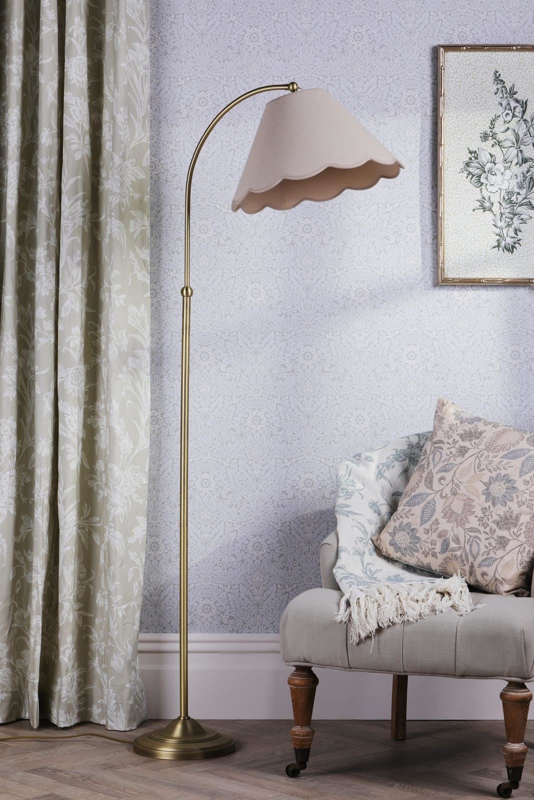 Laura Ashley Cordwell Floor Lamp Matt Antique Brass With Shade LA3756743-Q