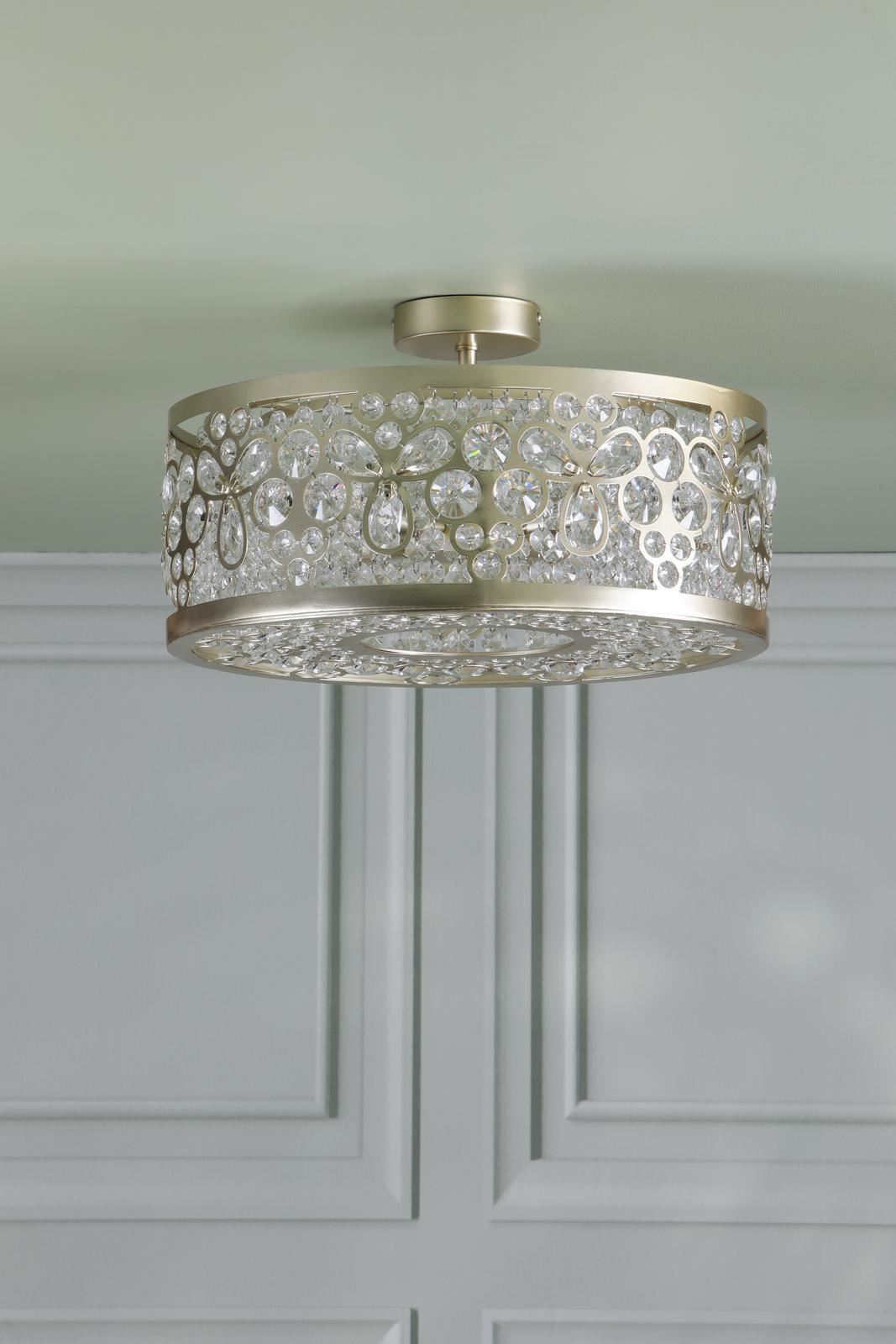 Laura Ashley Tilbrook 4 Light Flush Matt Champagne and Crystal LA3756653-Q