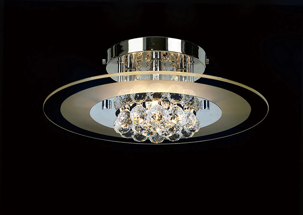 IL30021 Delmar Chrome 4 Light Round Ceiling Light