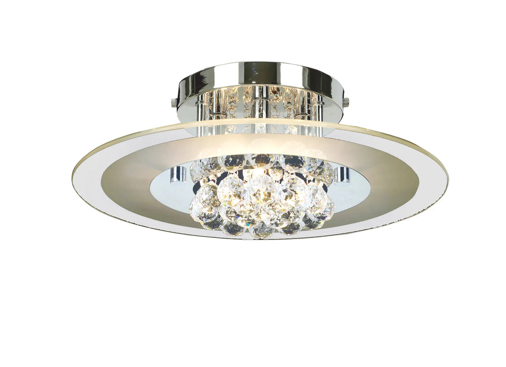IL30021 Delmar Chrome 4 Light Round Ceiling Light