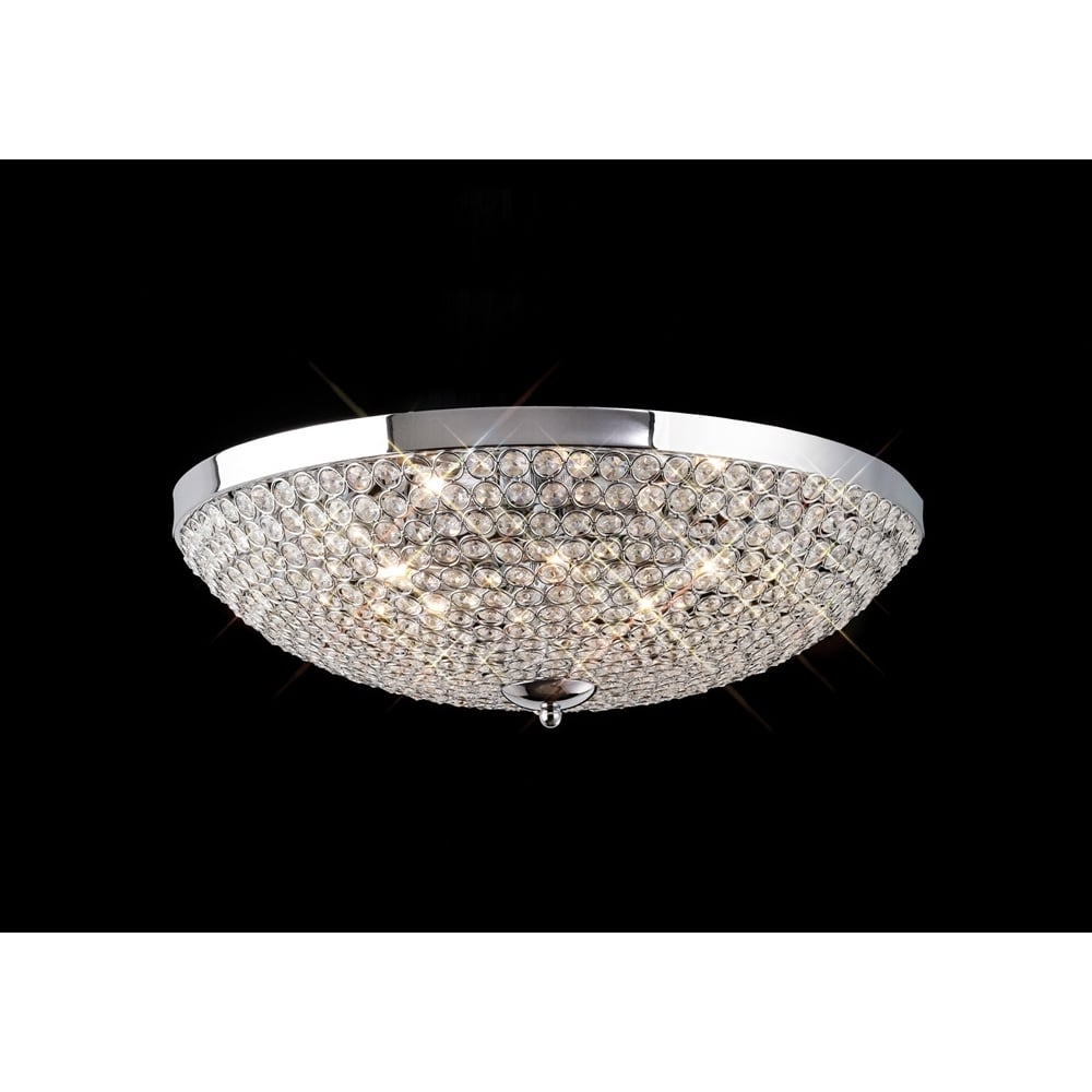 IL30189 Ava 9 Light Flush Crystal Ceiling Light
