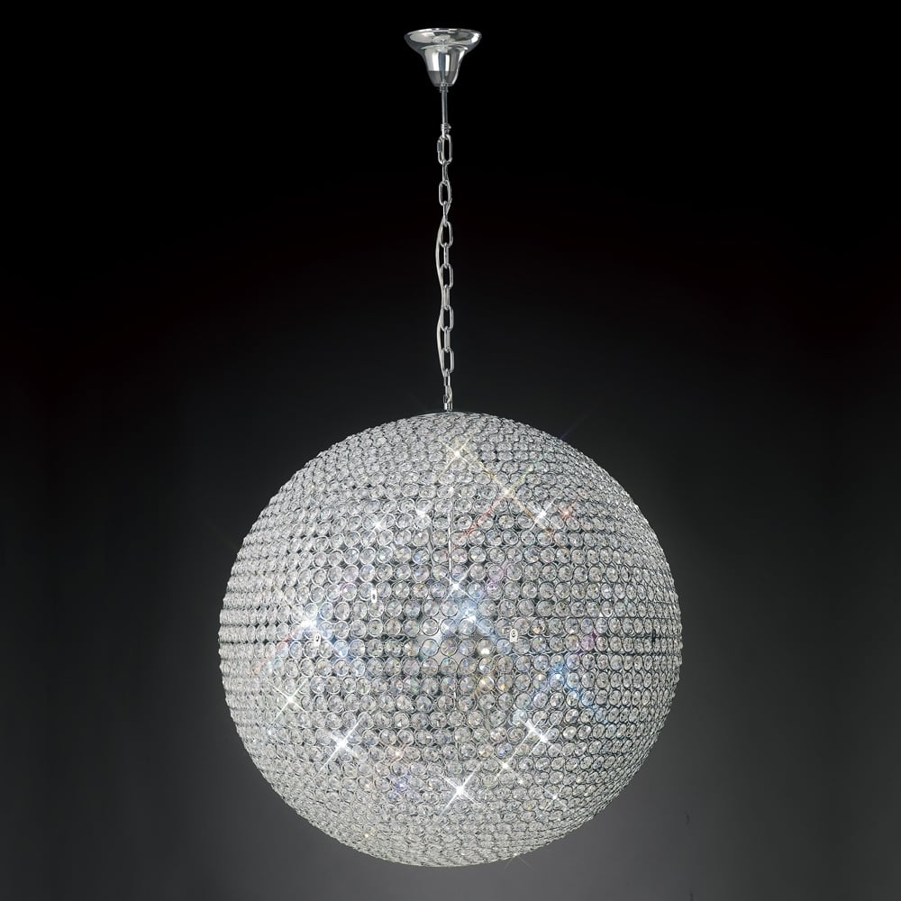 IL30202 Ava 12 Light Chrome & Crystal Ceiling Pendant