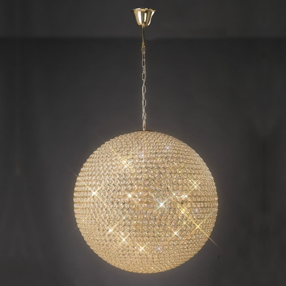 IL30750 Ava 12 Light French Gold & Crystal Ceiling Pendant