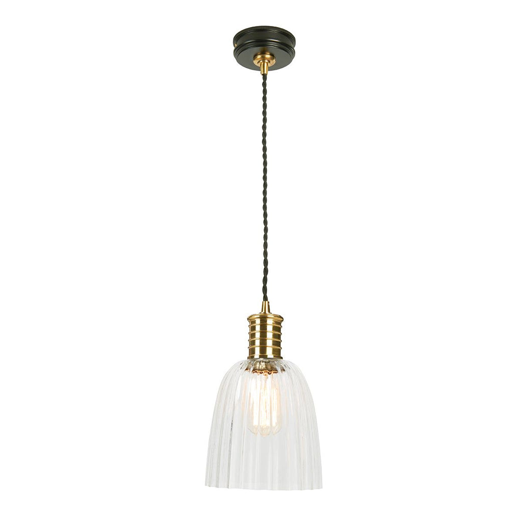 Douille Ceiling Pendant Light In Black And Polished Brass Finish DOUILLE/P BPB
