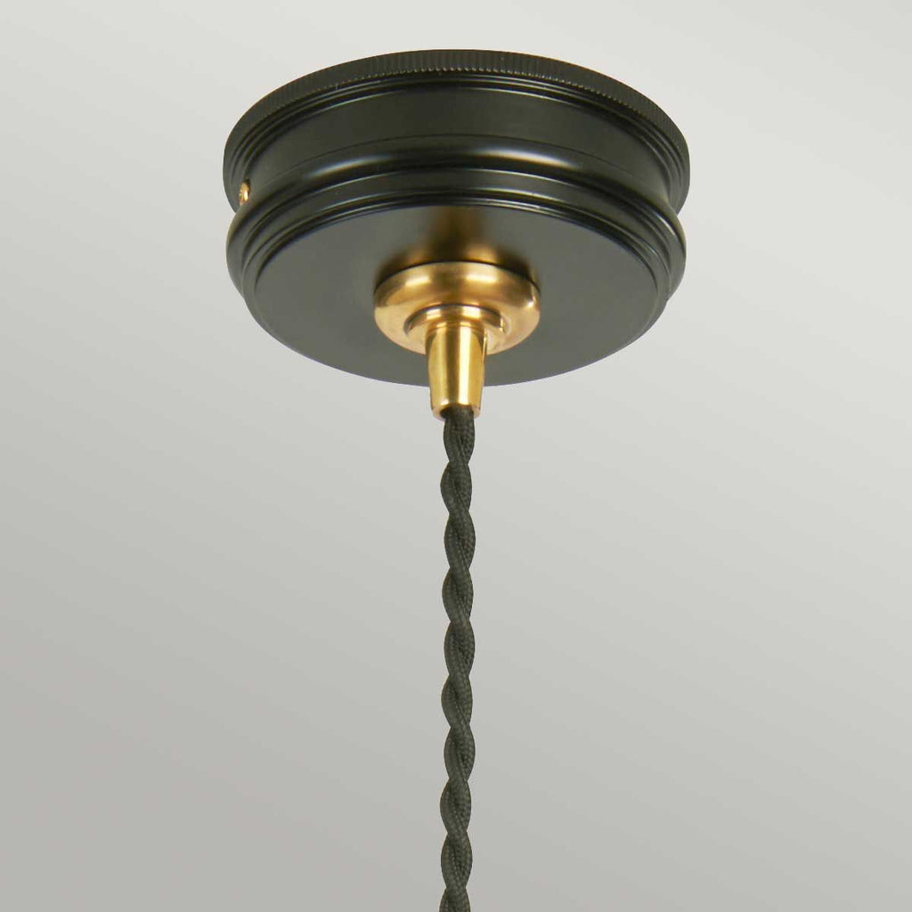 Douille Ceiling Pendant Light In Black And Polished Brass Finish DOUILLE/P BPB