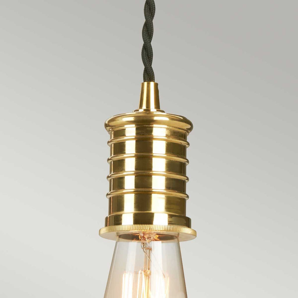 Douille Ceiling Pendant Light In Black And Polished Brass Finish DOUILLE/P BPB