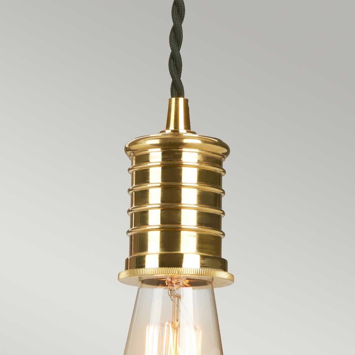 Douille Ceiling Pendant Light In Black And Polished Brass Finish DOUILLE/P BPB