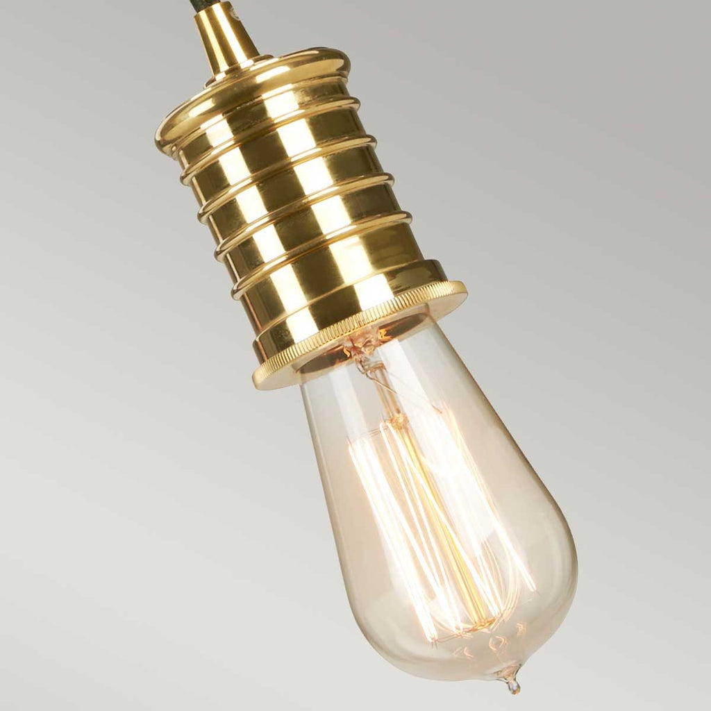 Douille Ceiling Pendant Light In Black And Polished Brass Finish DOUILLE/P BPB