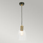 Douille Ceiling Pendant Light In Black And Polished Brass Finish DOUILLE/P BPB