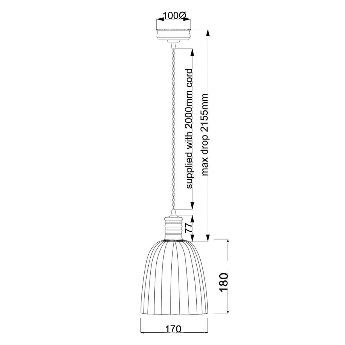 Douille Ceiling Pendant Light In Polished Nickel Finish DOUILLE/P PN