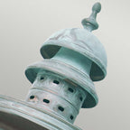 Downing Street Outdoor Solid Brass Lantern, Verdigris