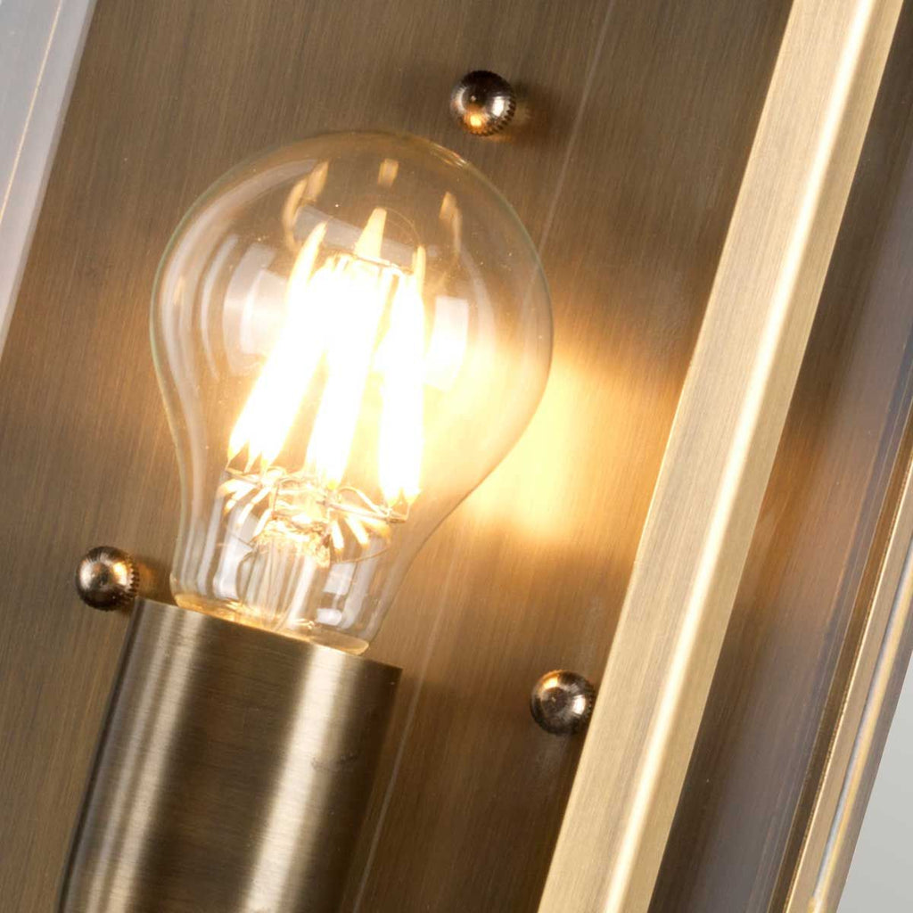 Downing Street Solid Brass Outdoor Lantern, Antique Brass
