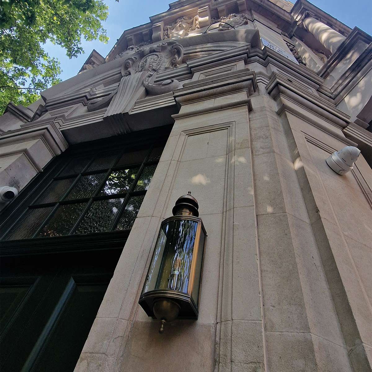 Downing Street Solid Brass Outdoor Lantern, Antique Brass