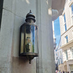 Downing Street Solid Brass Outdoor Lantern, Antique Brass