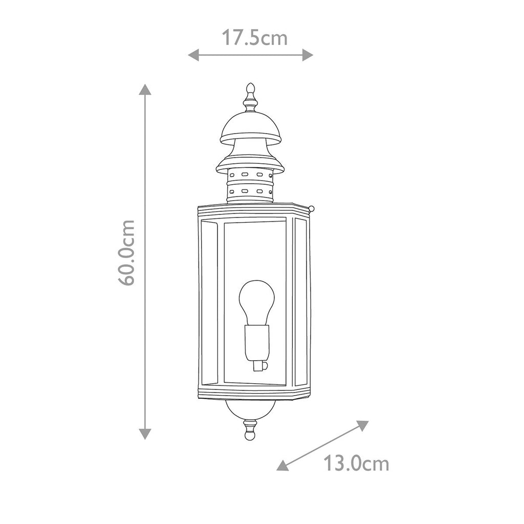 Downing Street Solid Brass Outdoor Lantern, Antique Brass