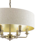 Laura Ashley Sorrento 6 Light Chandelier Matt Antique Brass With Natural Shade LA3756752-Q