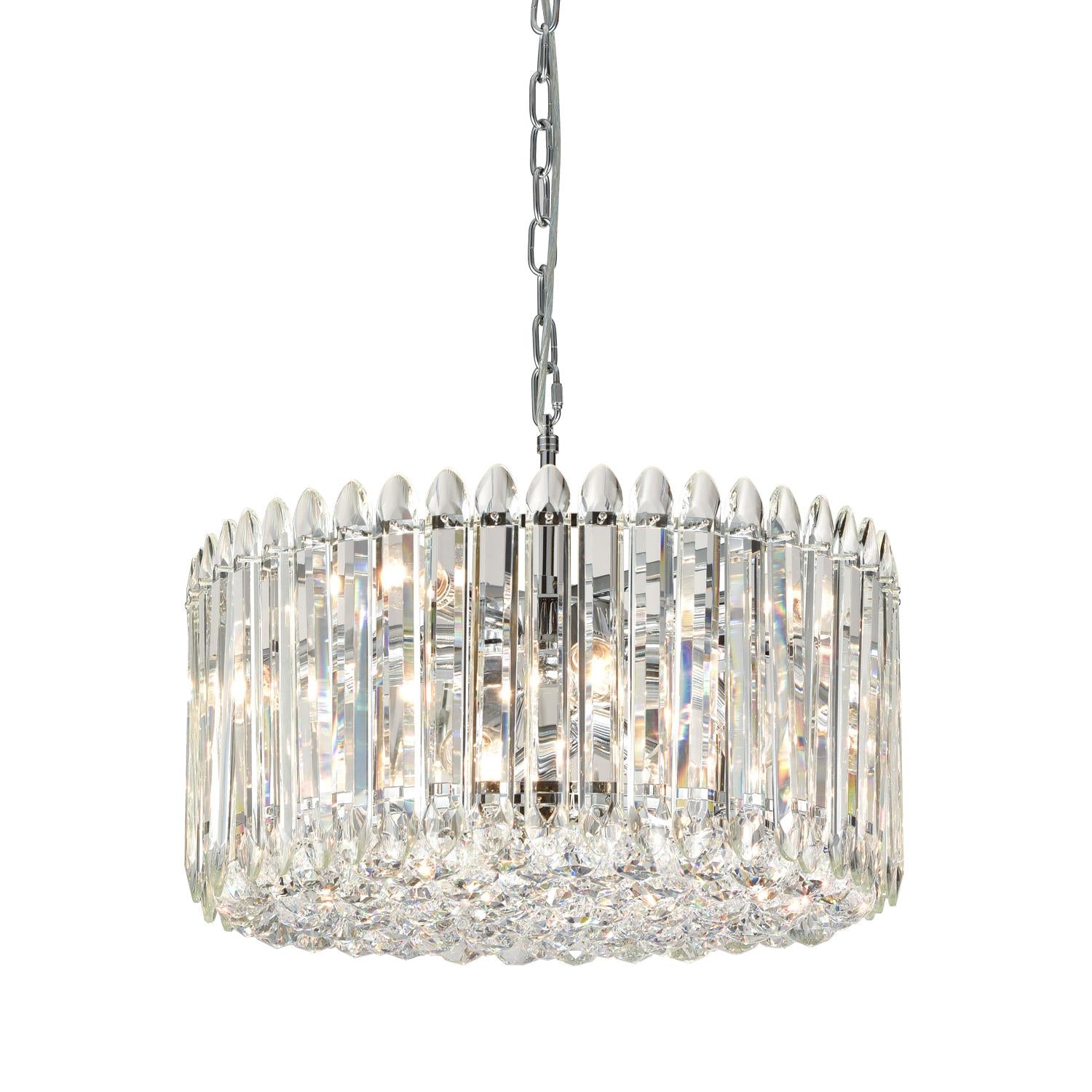 Franklite Diva 11 Light Crystal Ceiling Pendant Light In Polished Chrome Finish FL2461-11