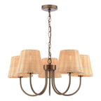 Laura Ashley Hasfield 5 Light Pendant Satin Bronze With Shade LA3756747-Q