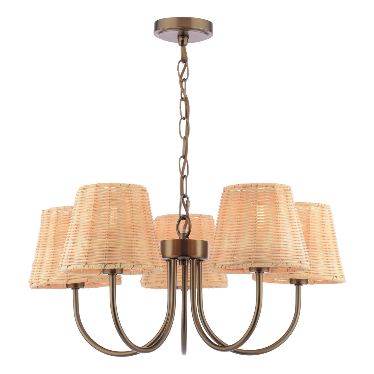 Laura Ashley Hasfield 5 Light Pendant Satin Bronze With Shade LA3756747-Q