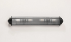 Pillar 4 Light Bathroom Wall Light In Satin Black And Clear Glass Rods IP44 G9