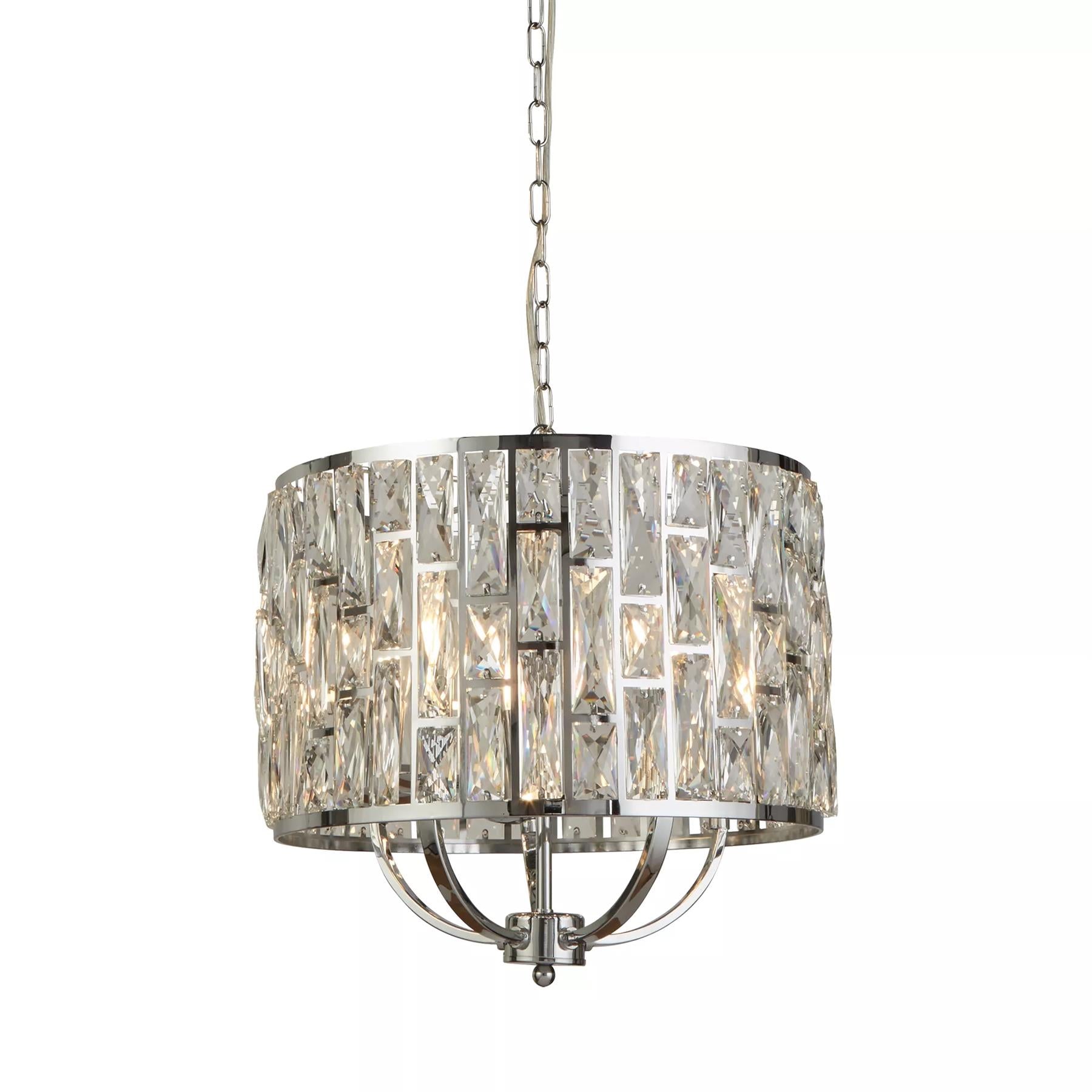 Bijou 5 Light  Ceiling Pendant Light In Chrome Finish With Crystal Glass 6585-5CC