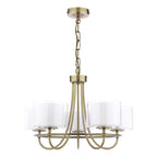Laura Ashley Southwell 5 Light Armed Pendant Antique Brass and Opal Glass LA3756672-Q