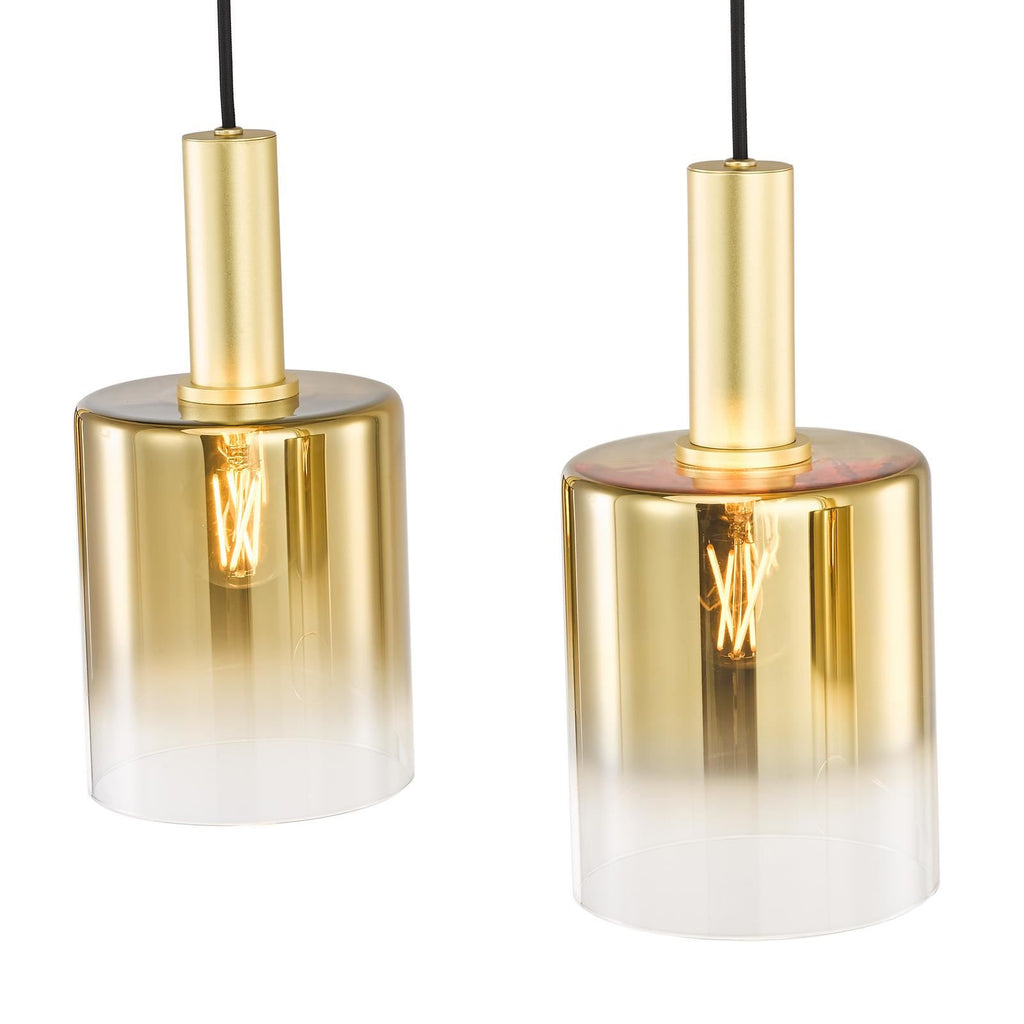 Savannah 4 Light Bar Pendant Satin Gold and Gold Ombre Glass SAV0435