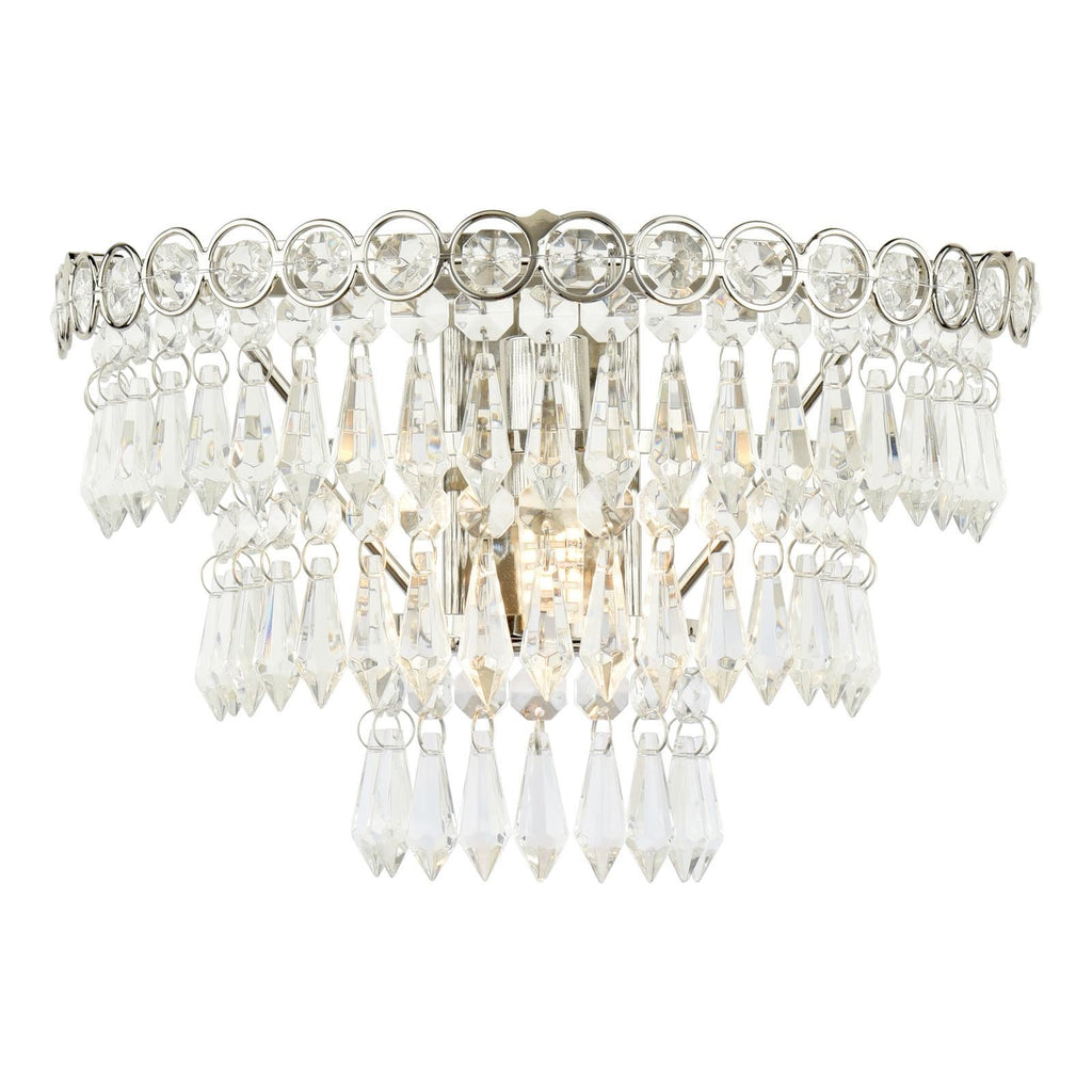 Laura Ashley Enid Wall Light Faceted Glass and Polished Nickel LA3727749-Q