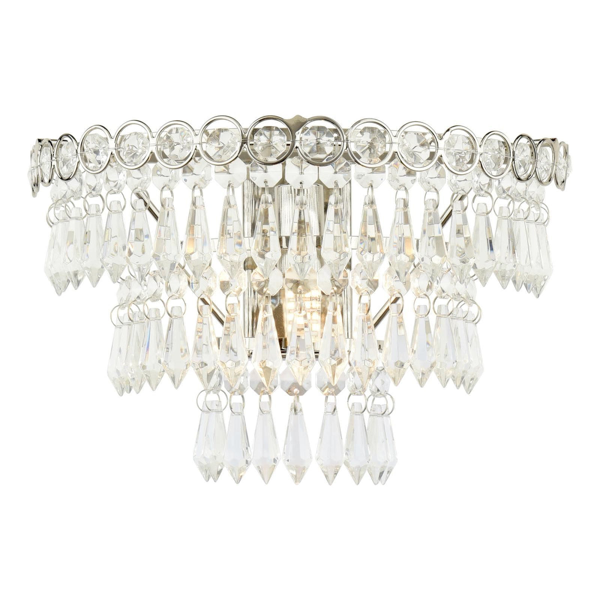 Laura Ashley Enid Wall Light Faceted Glass and Polished Nickel LA3727749-Q