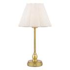 Laura Ashley Erin Rechargeable Table Lamp Matt Antique Brass With Shade LED LA3756704-Q