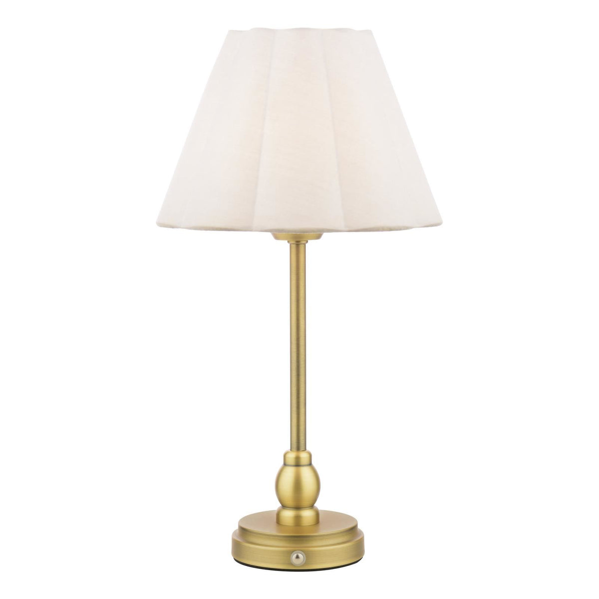 Laura Ashley Erin Rechargeable Table Lamp Matt Antique Brass With Shade LED LA3756704-Q