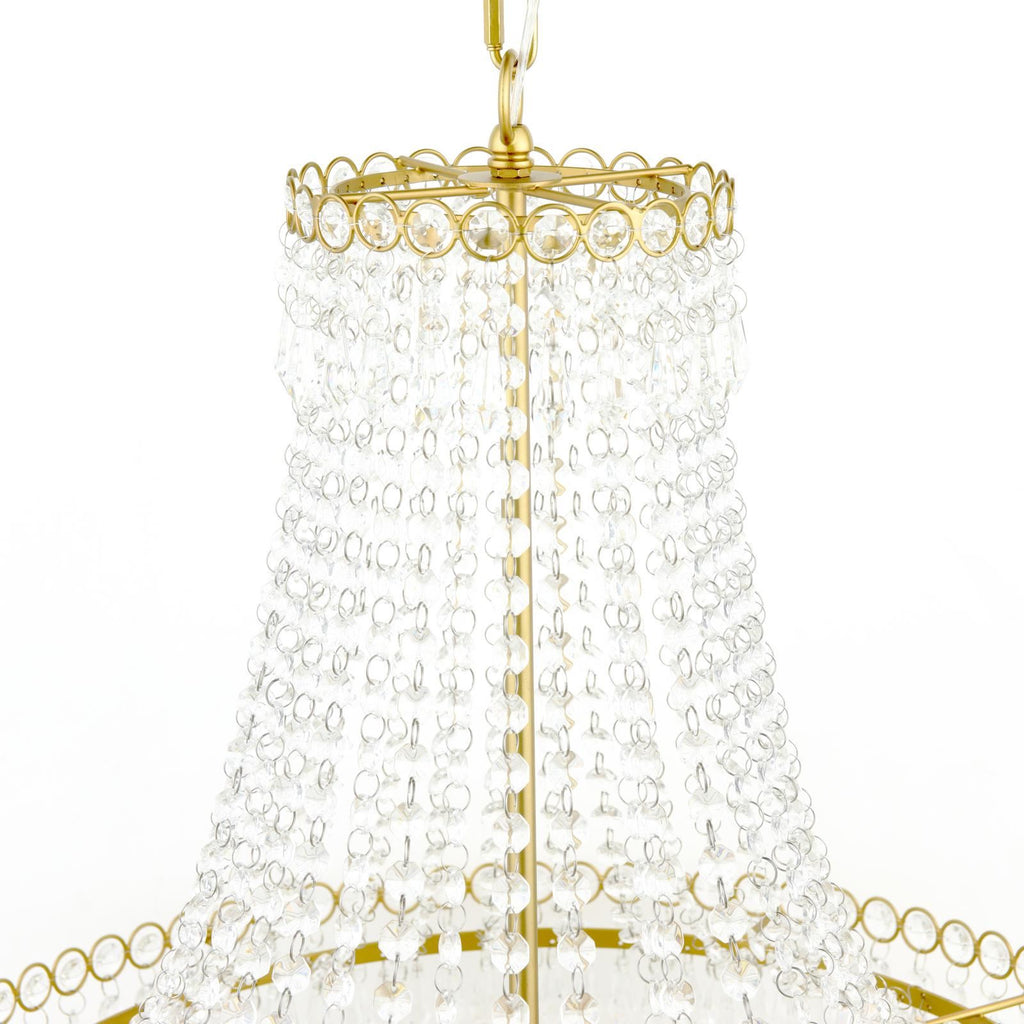Enid 5 Light Grande Chandelier Glass and Matt Antique Brass LA3756711-Q