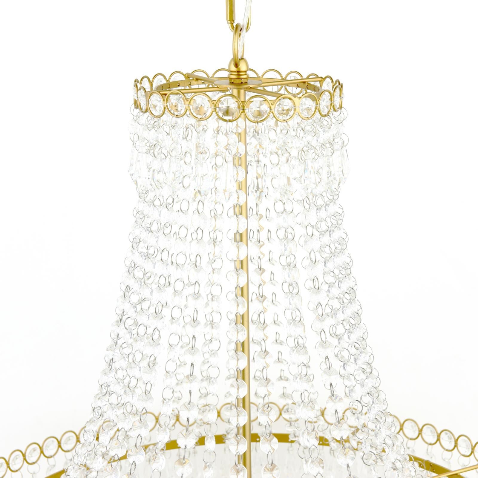 Enid 5 Light Grande Chandelier Glass and Matt Antique Brass LA3756711-Q
