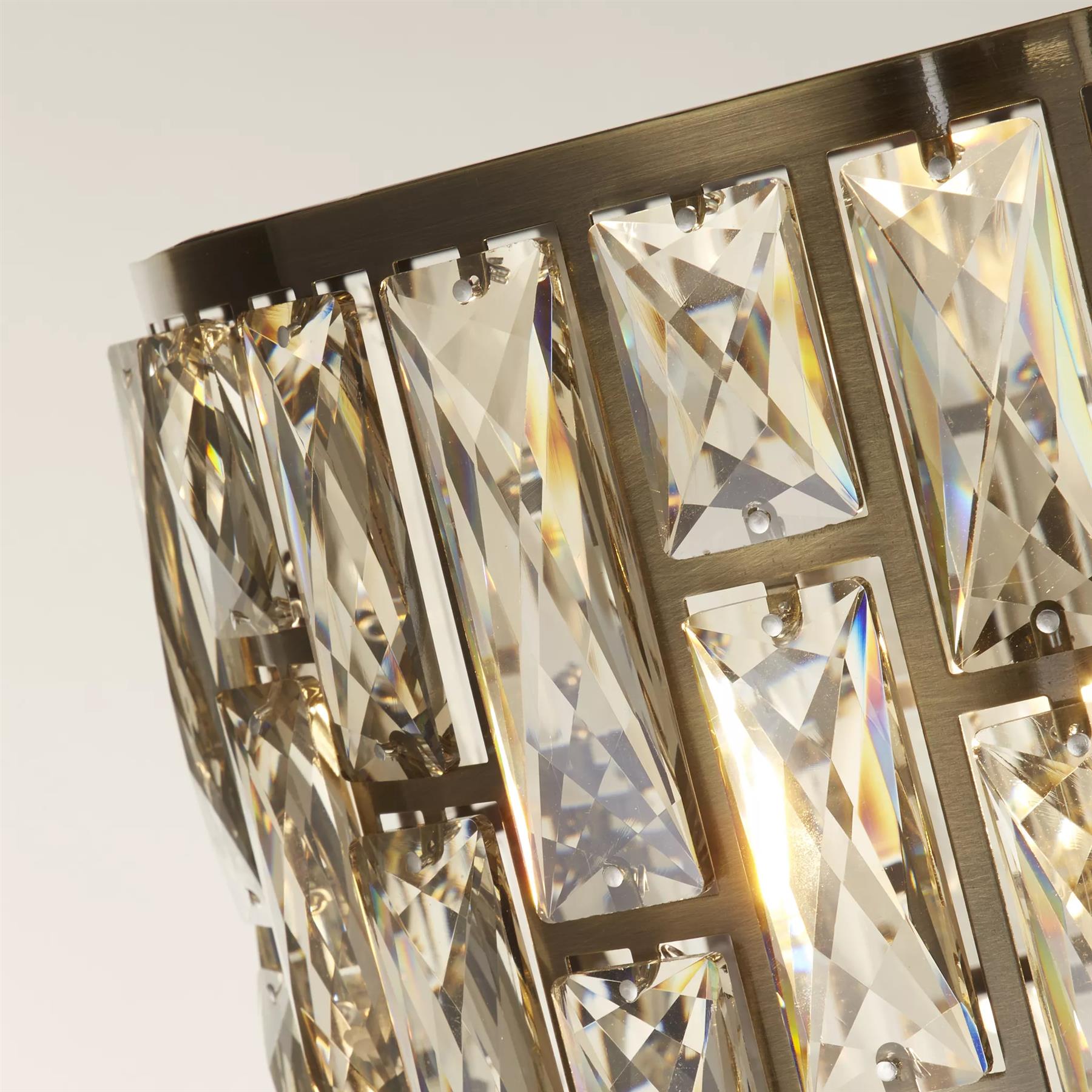 Bijou Floor Lamp In Antique Brass Finish With Crystal Glass 6589AB