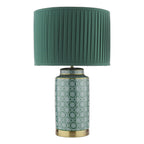 Laura Ashley Knipton Table Lamp Green Ceramic and Antique Brass With Shade LA3756699-Q