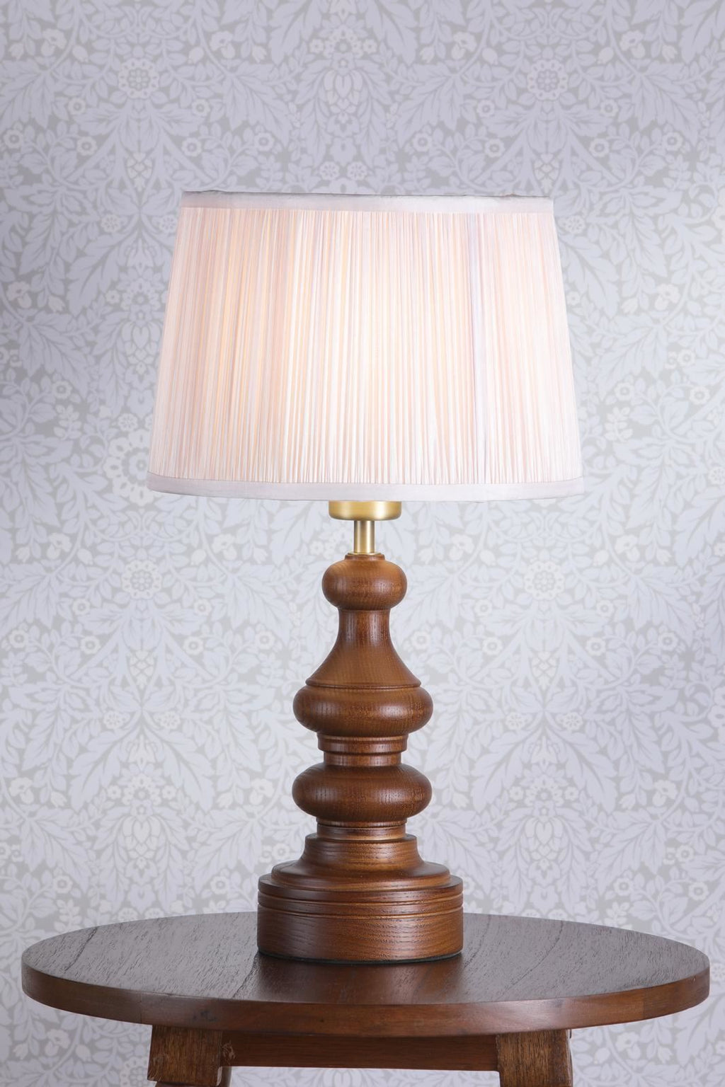 Laura Ashley Millbrook Table Lamp Dark Wood and Industrial Brass Base Only LA3756660-Q