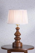 Laura Ashley Millbrook Table Lamp Dark Wood and Industrial Brass Base Only LA3756660-Q
