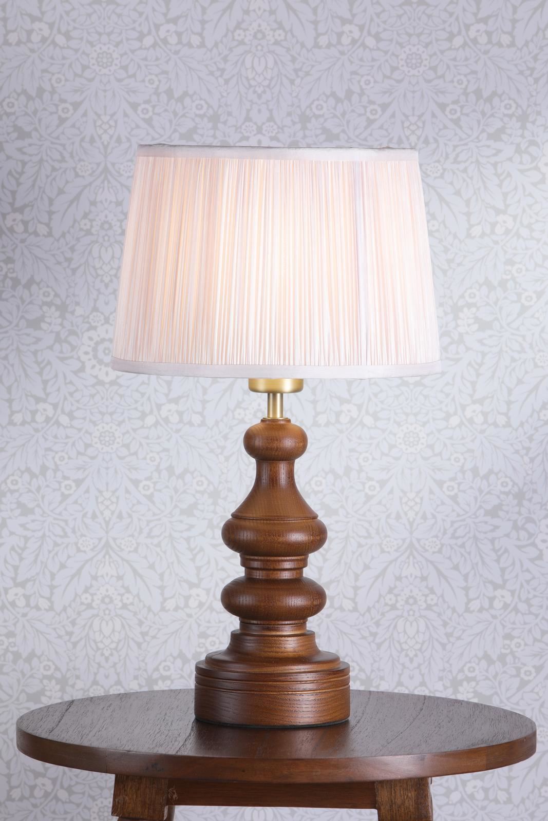 Laura Ashley Millbrook Table Lamp Dark Wood and Industrial Brass Base Only LA3756660-Q
