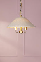 Laura Ashley Harland 3 Light Pendant Matt Antique Brass With Shade LA3756724-Q